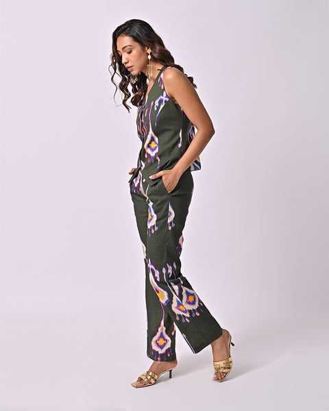 Chandelier Green Ikat Pants