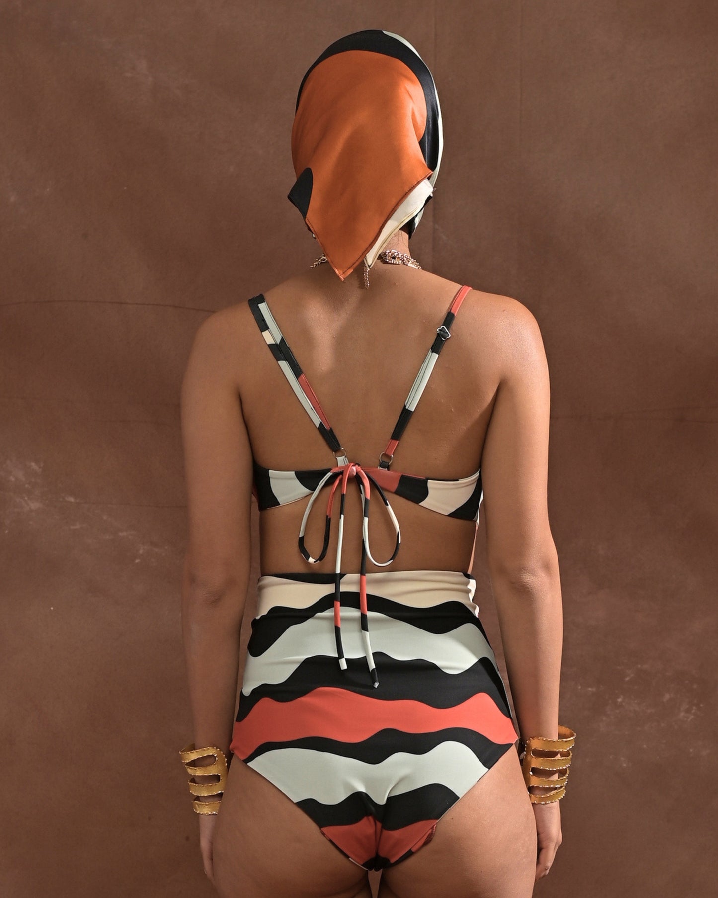 River Orange Bikini Crop Top