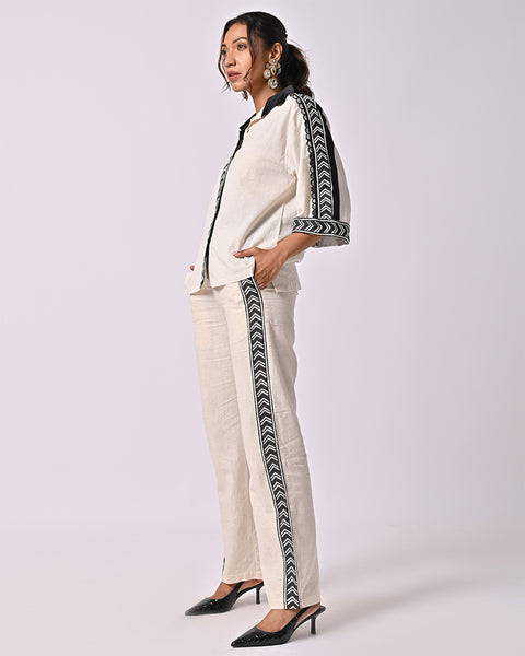 Beige Sun Embroidered Top