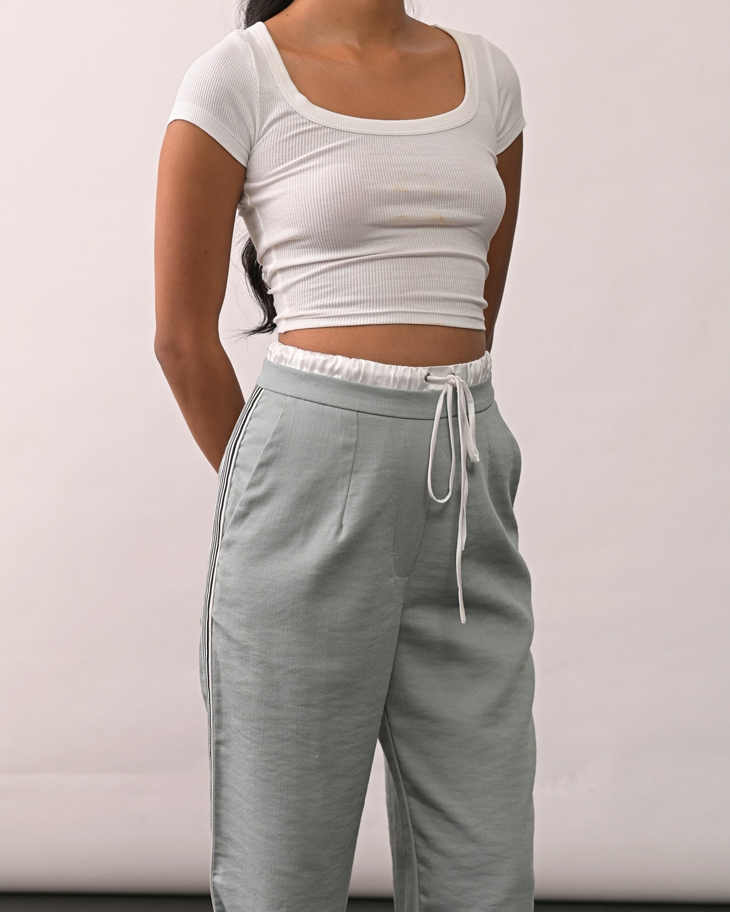 Natasha Grey Straight Pant