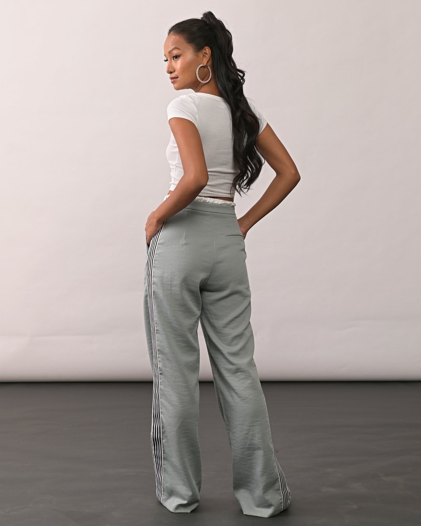Natasha Grey Straight Pant