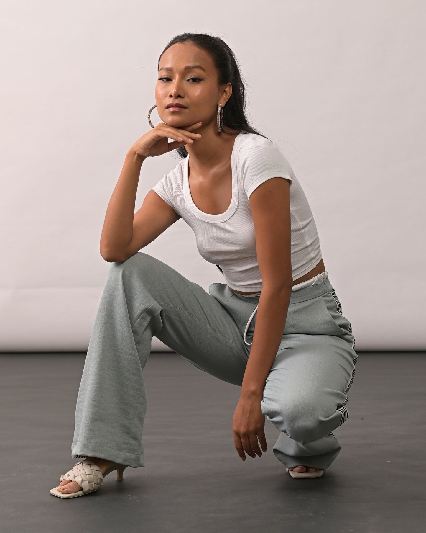 Natasha Grey Straight Pant