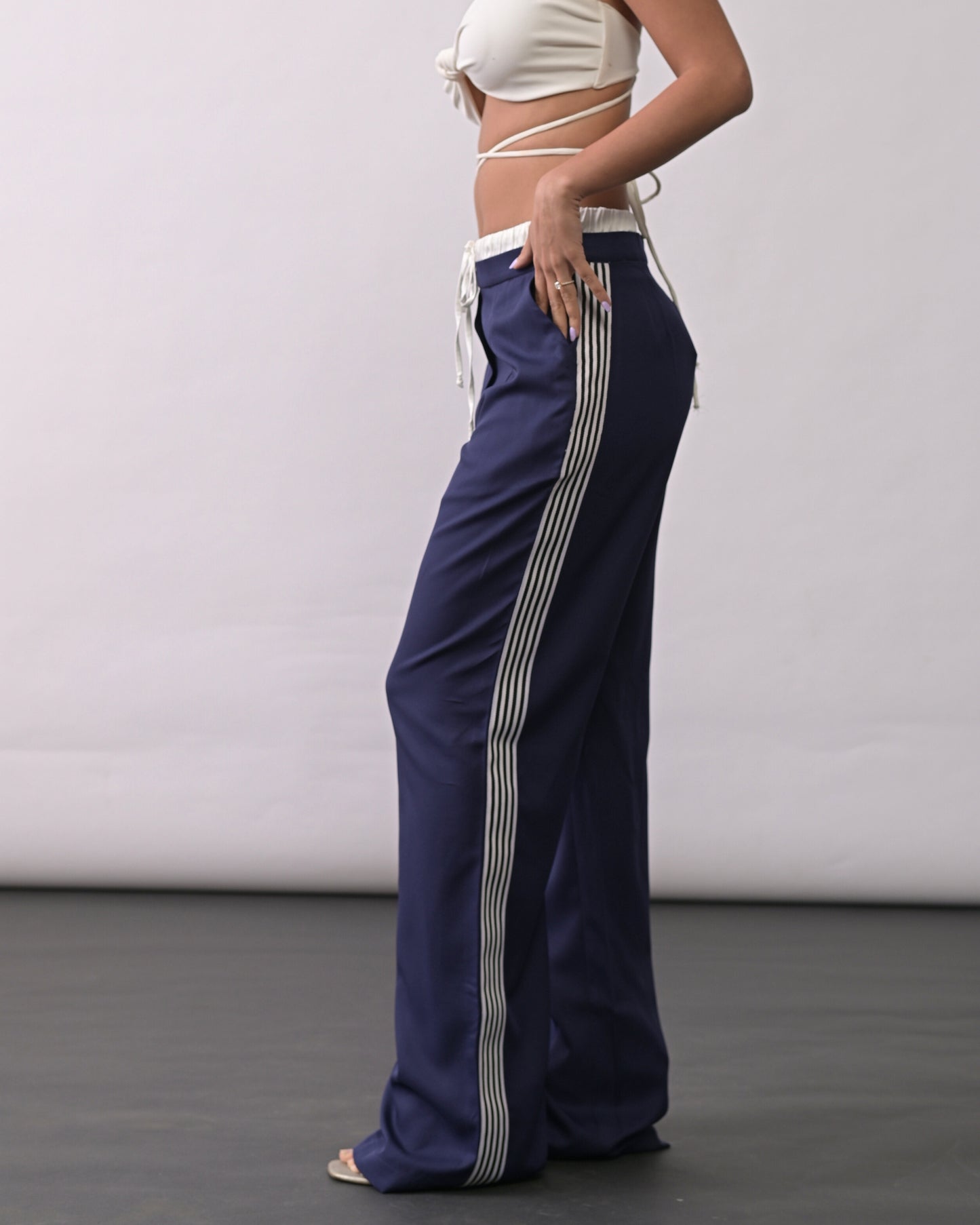 Natasha Navy Blue Straight Pant