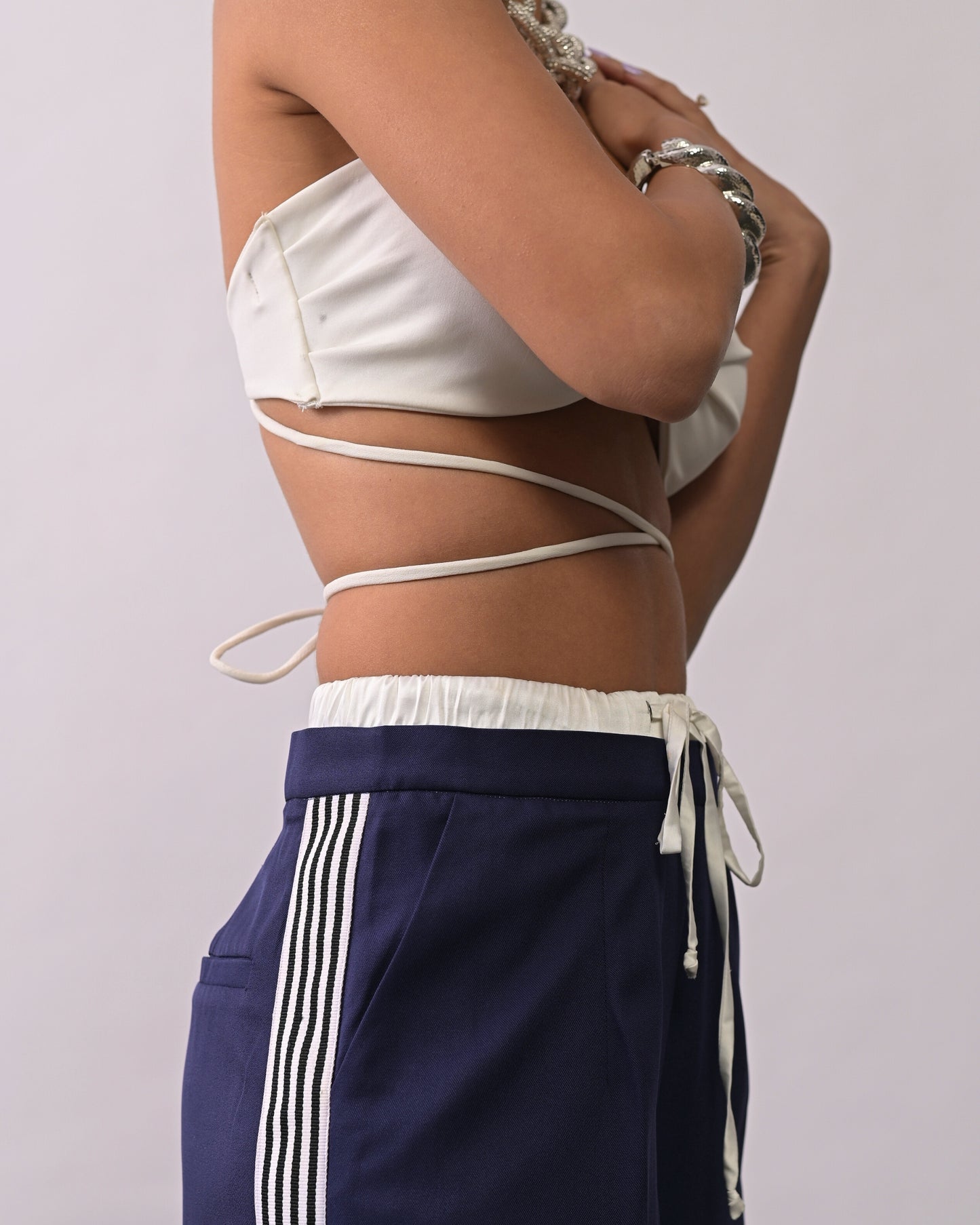 Natasha Navy Blue Straight Pant