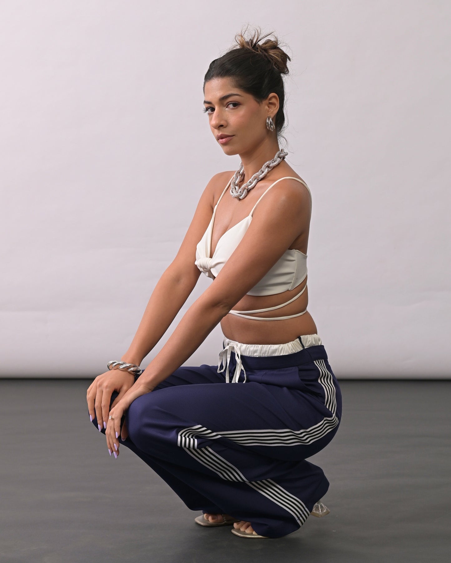 Natasha Navy Blue Straight Pant