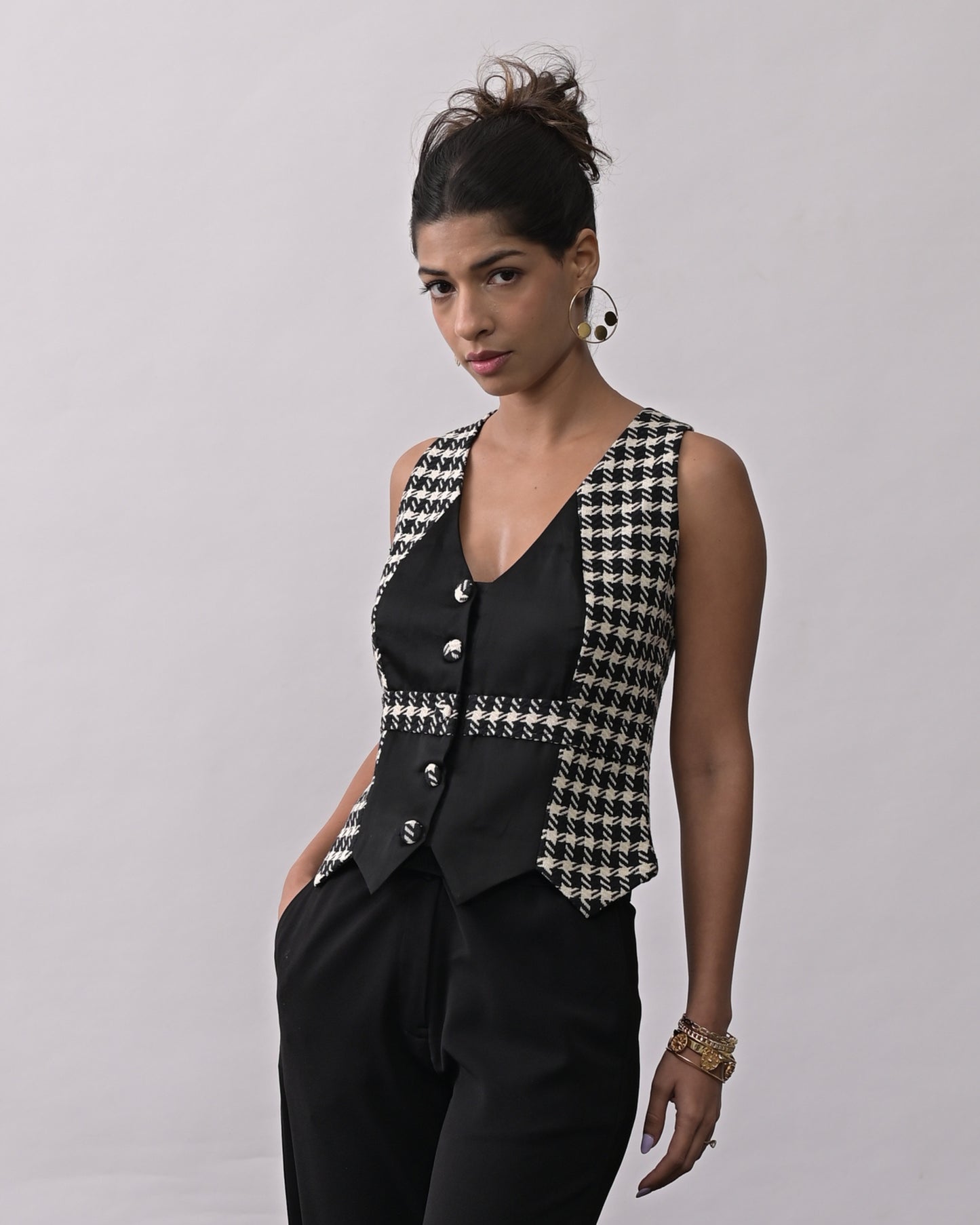 Hannah Houndstooth Waistcoat