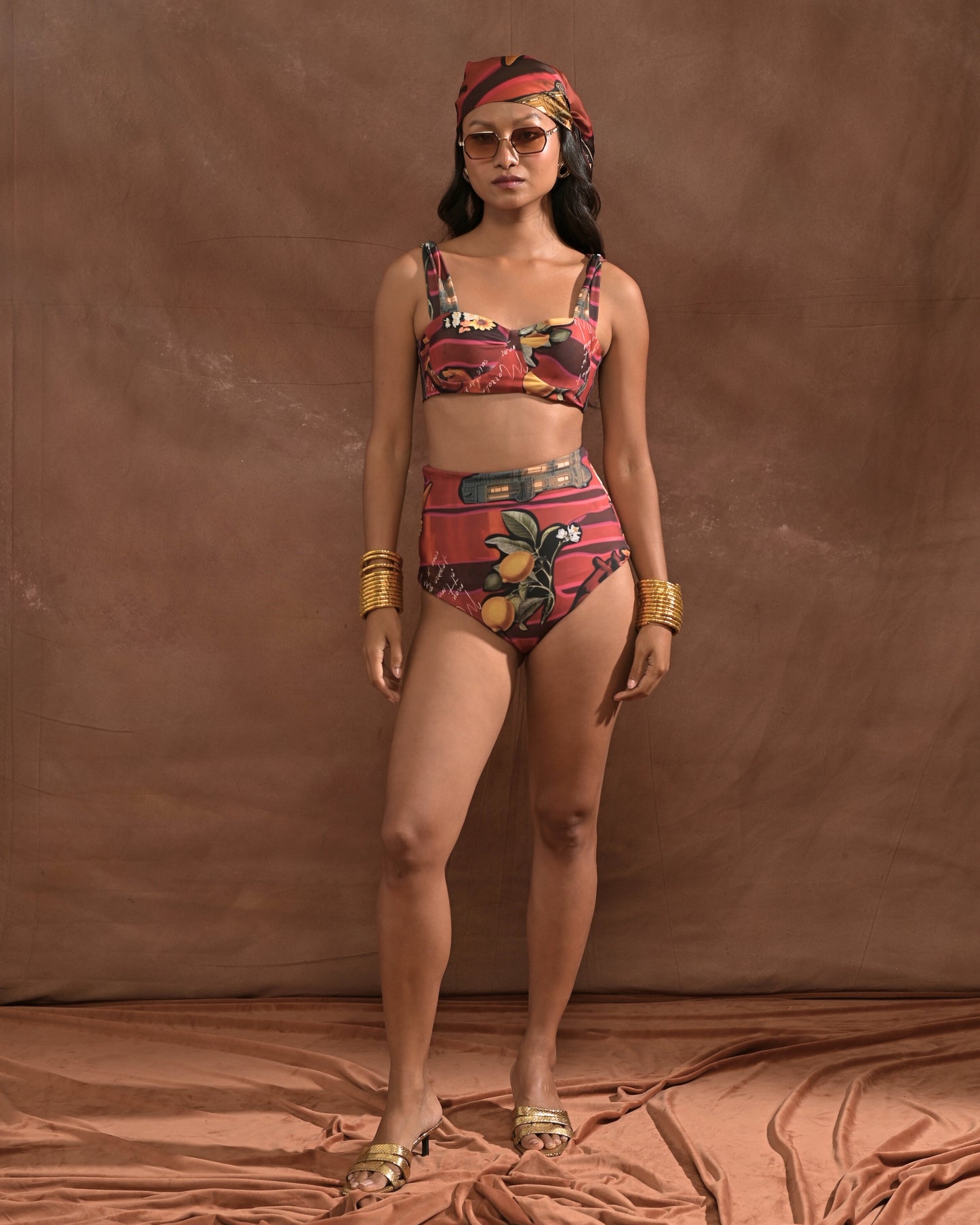 Valentina Printed Bikini Crop Top