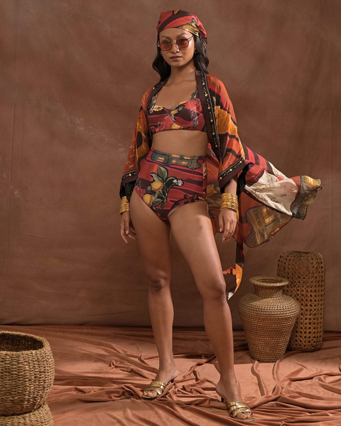 Valentina Printed Bikini Crop Top
