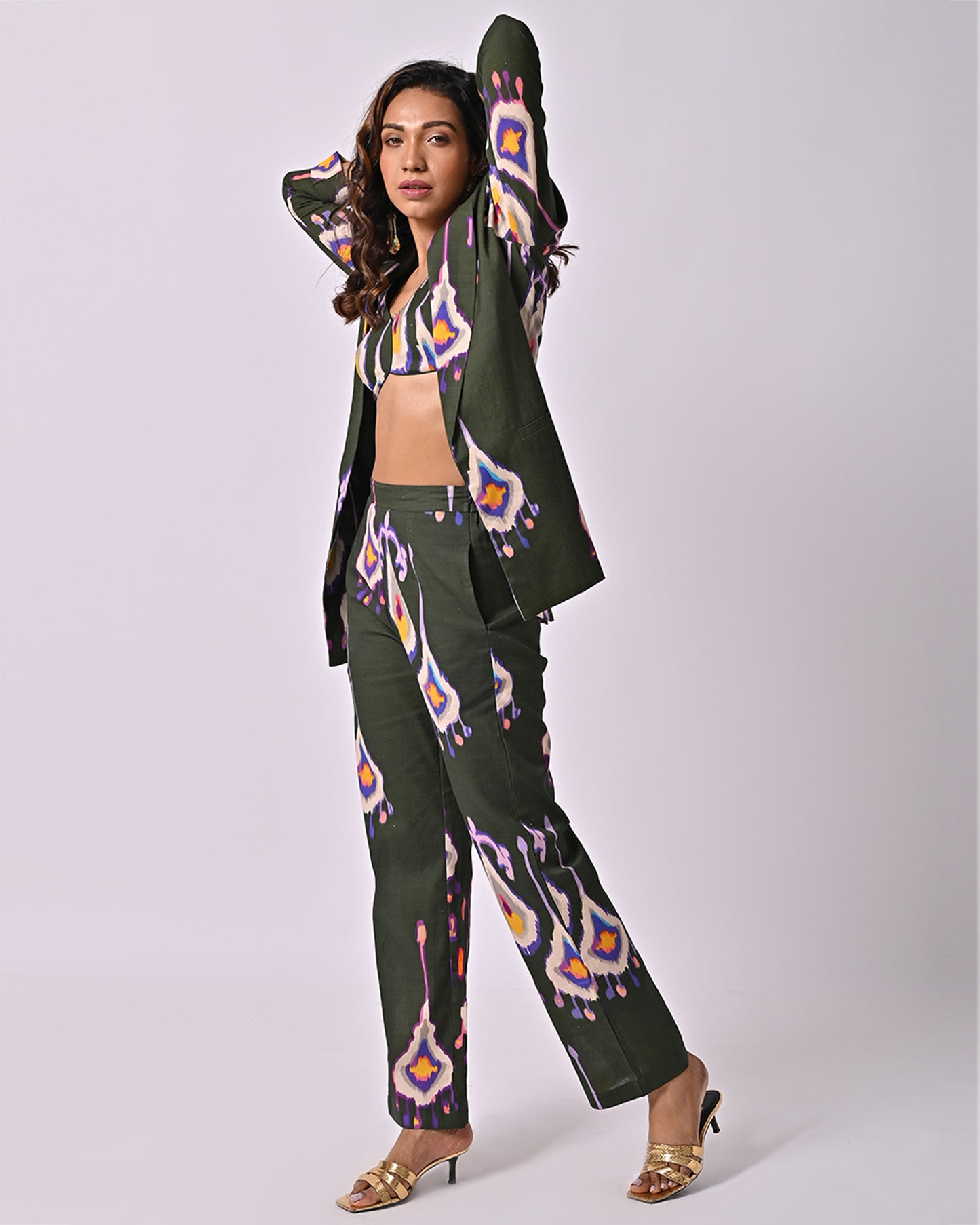 Chandelier Green Ikat Blazer