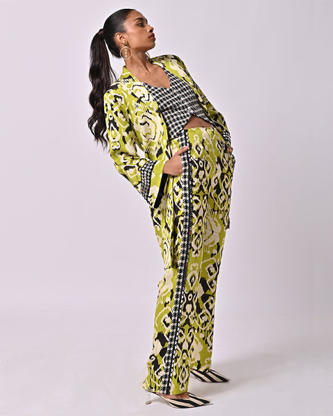 Ayna Embroided Ikat Trench Coat