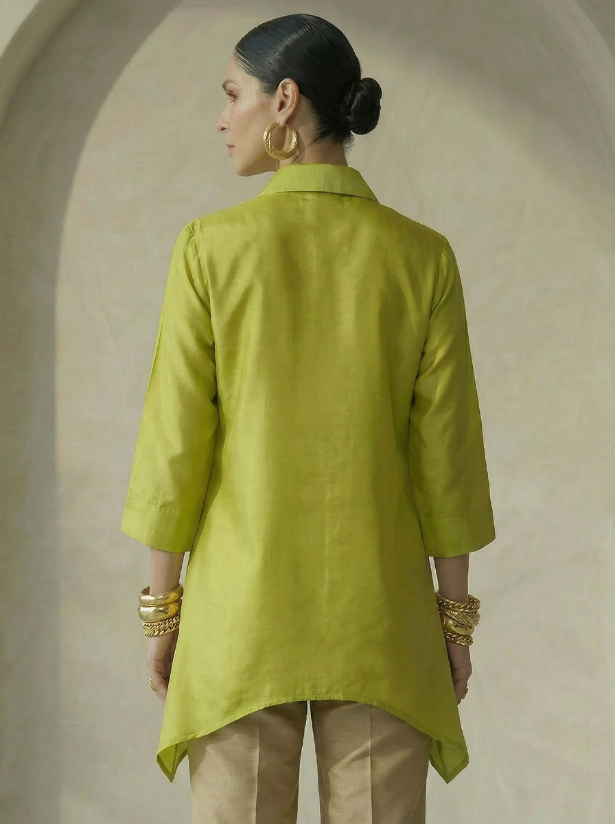Keya Lime Embroidered Shirt