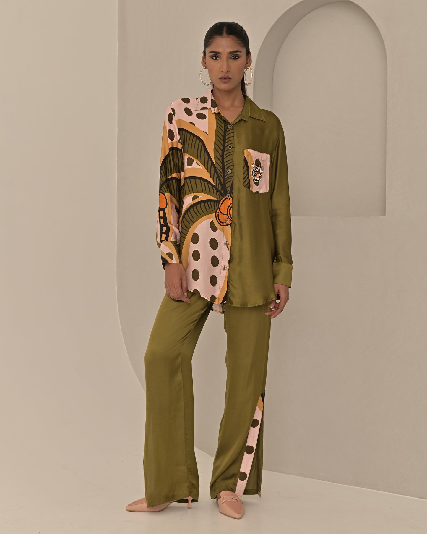 Palm Shirt and Pants Co-ord Set