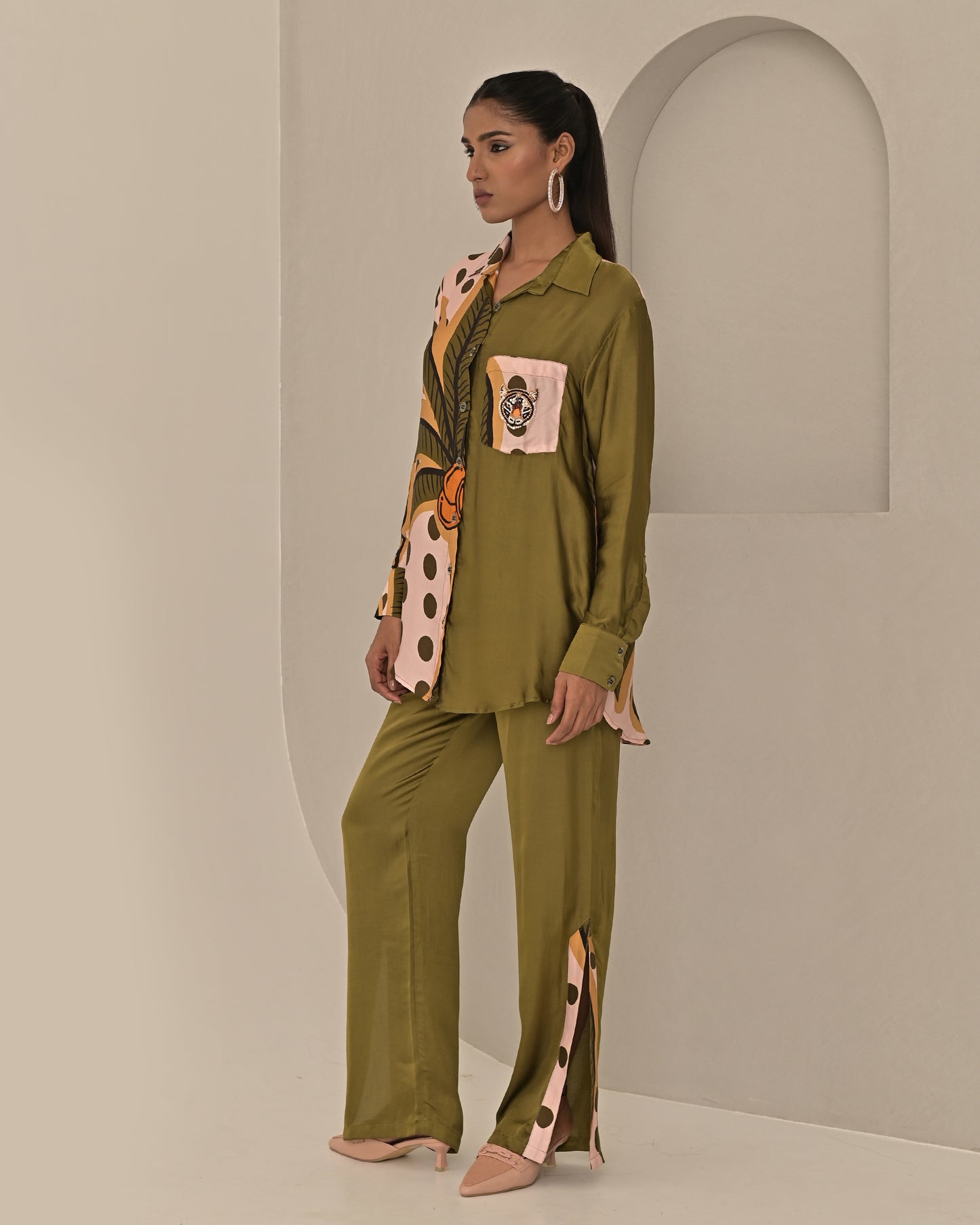 Palm Shirt and Pants Co-ord Set