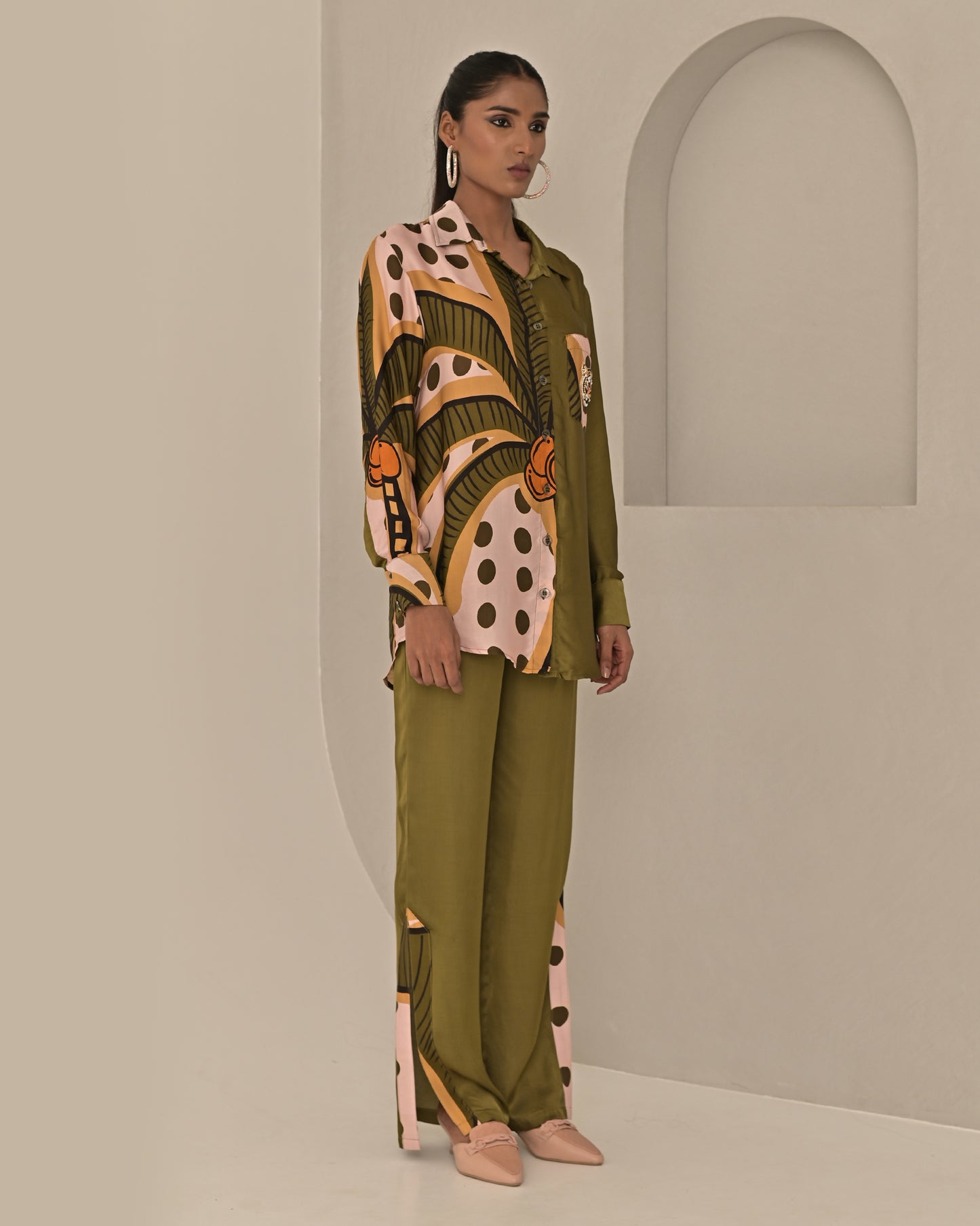 Palm Shirt and Pants Co-ord Set