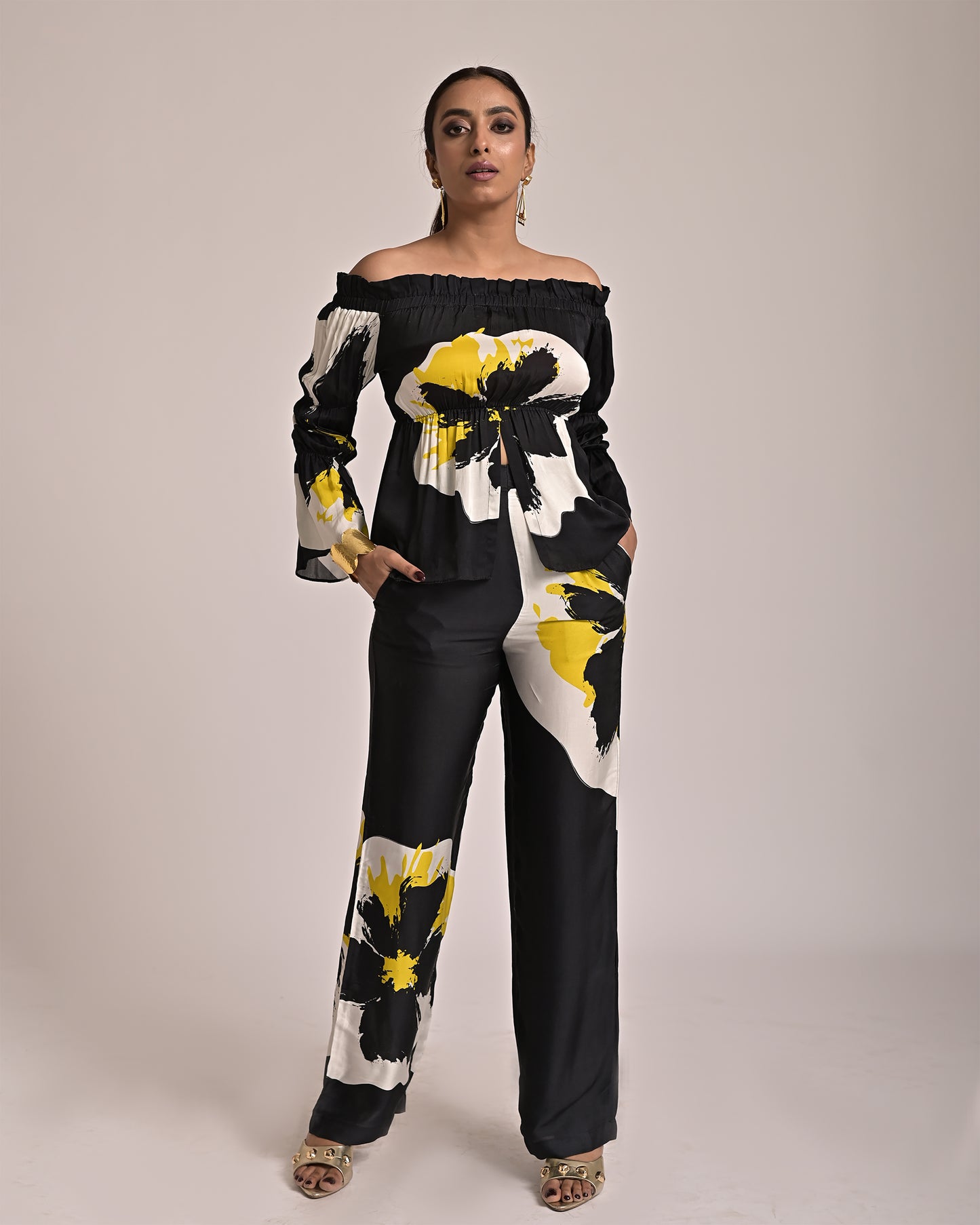 Ellie Off Shoulder Top & Pant Co-ord Set