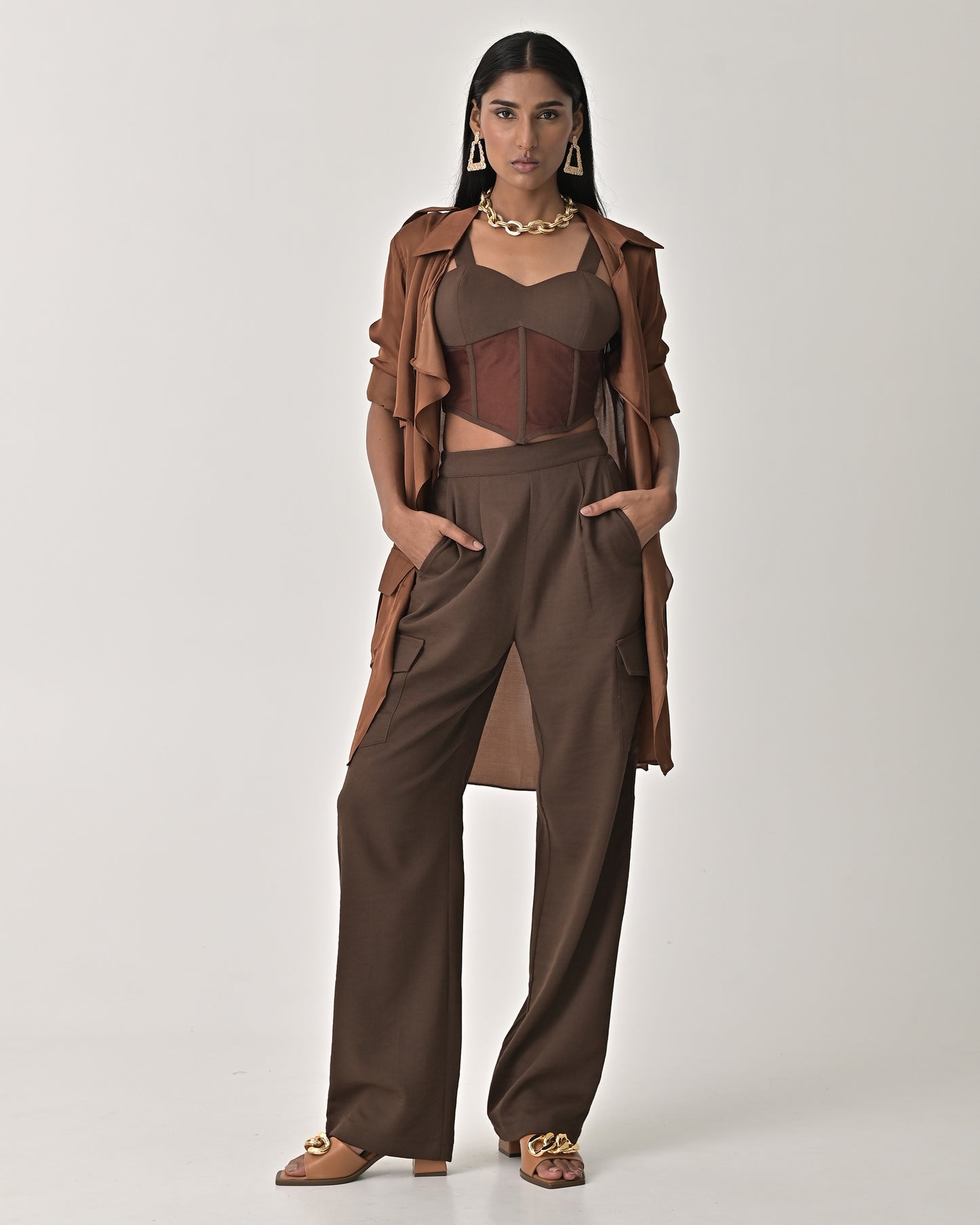 Hazel Brown Straight Pant