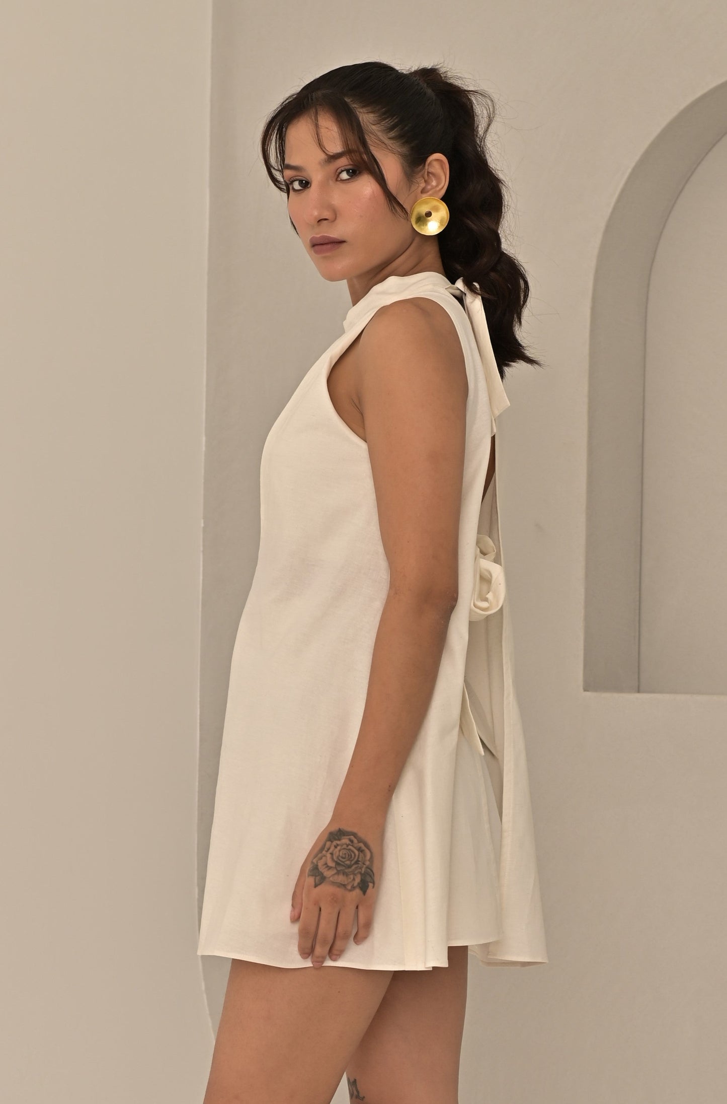 White Maple Bow Long Top