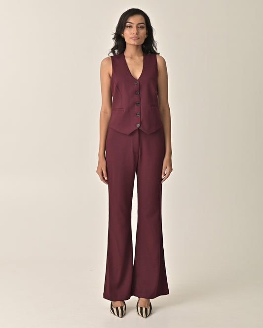Abby Burgundy Formal Pant