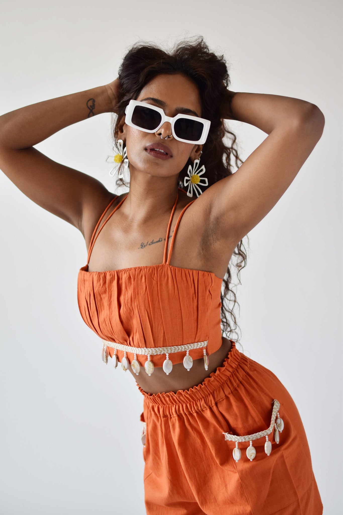 Selena Orange Crop Top