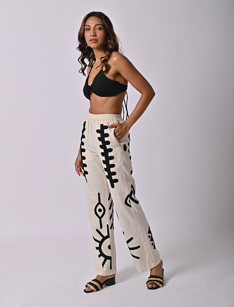 Doodle Embroidered Pant