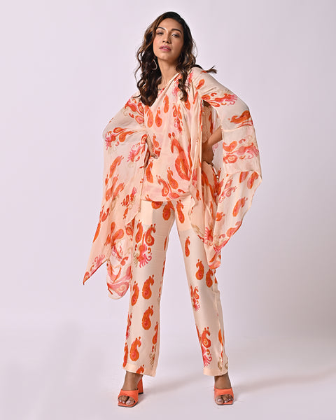 Peach Ikat Crop Top