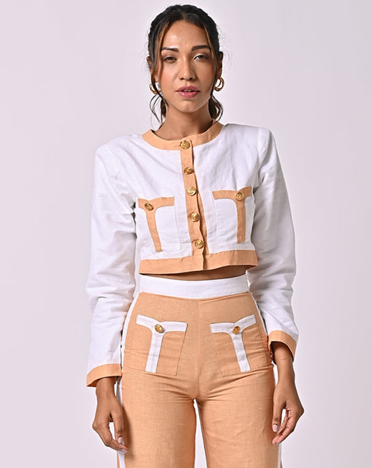 Addison White & Beige Shirt