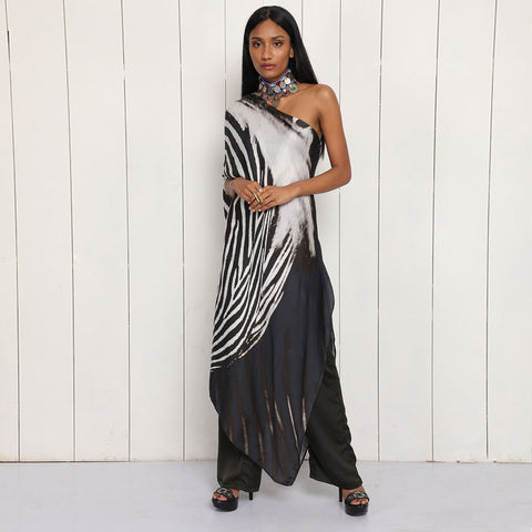 Multicolor Zebra Kaftan Dress - Abstract Print