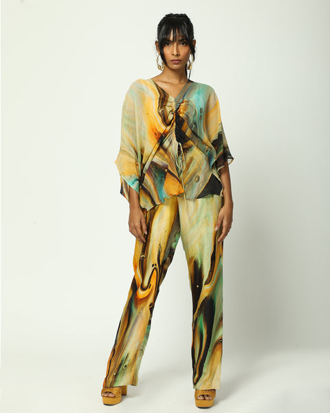 Ink Spill Pant - Abstract Print