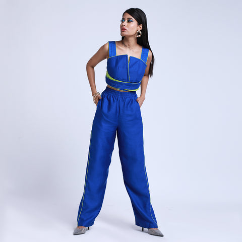 Blue Crissy Straight Pants