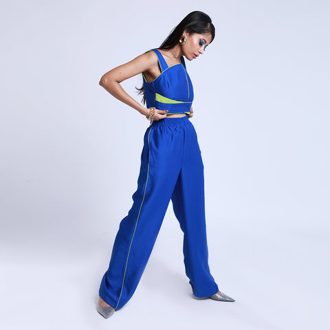 Blue Crissy Straight Pants