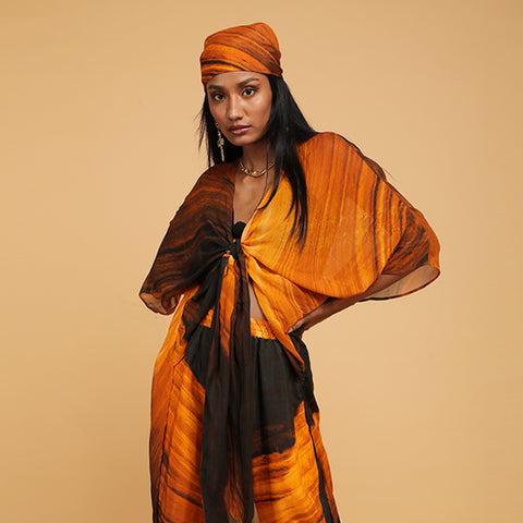 Orange GC Top - Abstract Print