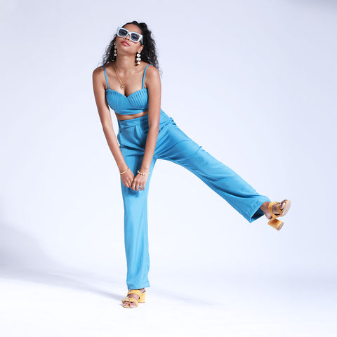 Blue Jules Bikini Crop Top