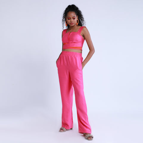 Pink Crissy Asymmetric Crop Top