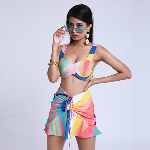 Lily Multicolour Bikini Crop Top
