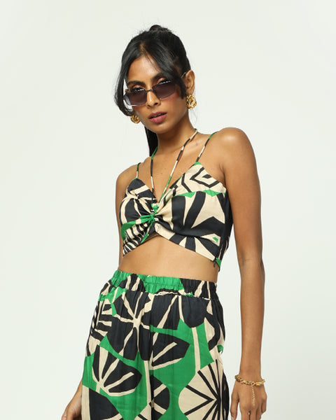 Kourteny Crop Top - Abstract Print