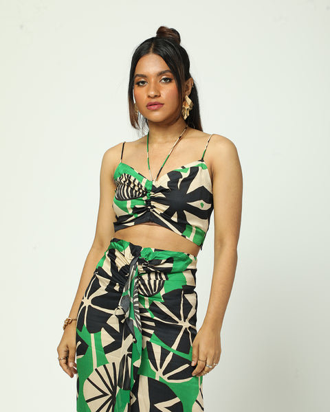 Kourteny Crop Top - Abstract Print
