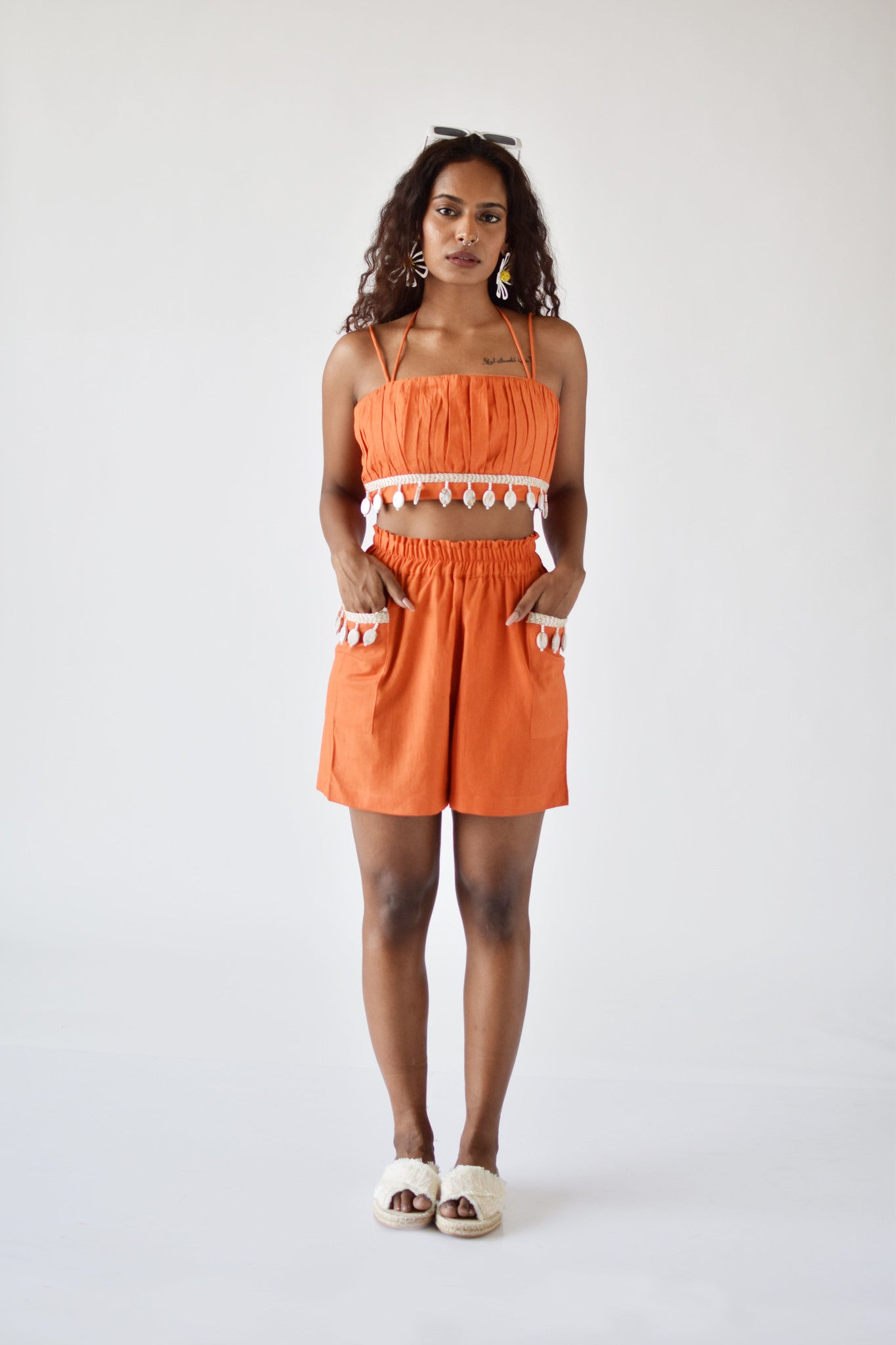 Selena Orange Shorts