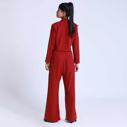 Rue Burgundy Cropped Blazer