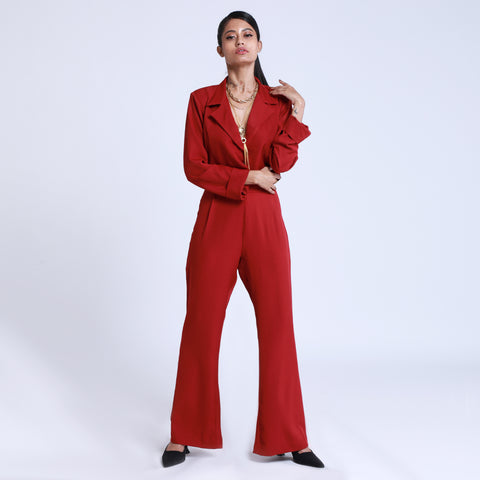 Rue Burgundy Cropped Blazer