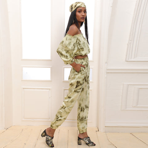 Green Poppy Top - Tie Dye