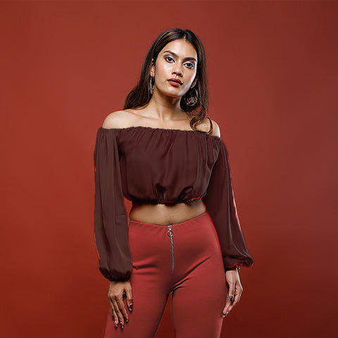 Burgundy Jasmine Crop Top