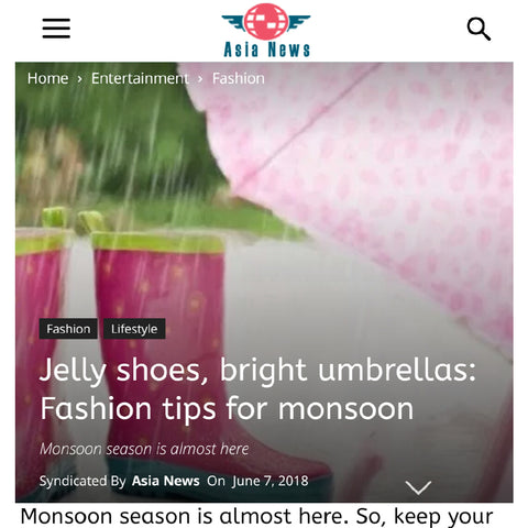 ASIA NEWS - JELLY SHOES, BRIGHT UMBRELLAS: FASHION TIPS FOR MONSOON