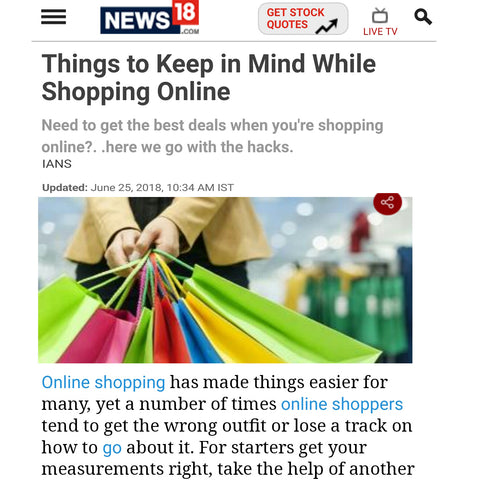 NEWS18 - HOW TO BUY THE RIGHT OUTFIT ONLINE