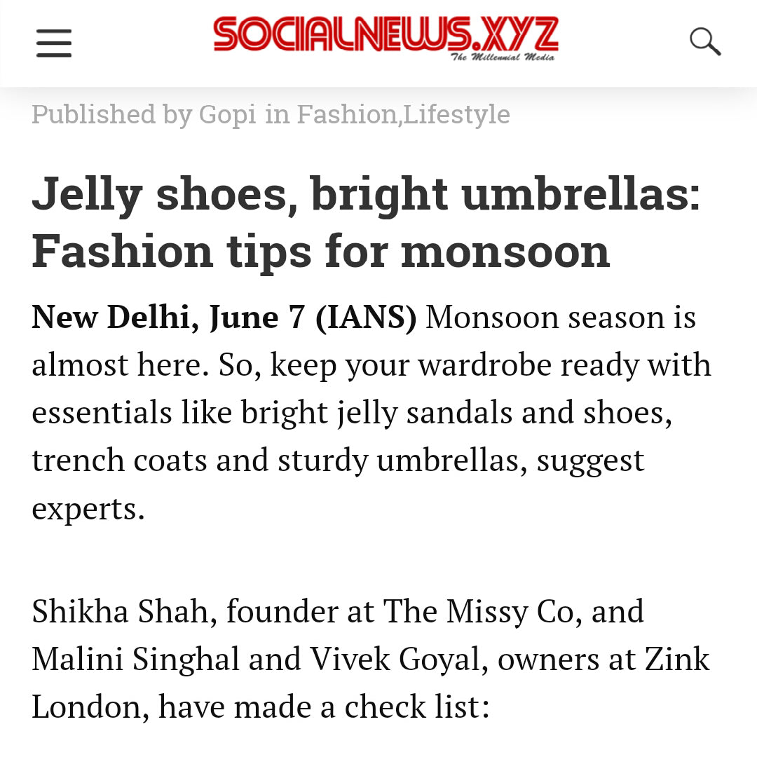 SOCIAL NEWS.XYZ - JELLY SHOES, BRIGHT UMBRELLAS: FASHION TIPS FOR MONSOON