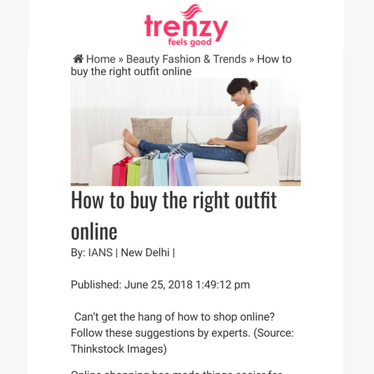 TRENZY.IN - HOW TO BUY THE RIGHT OUTFIT ONLINE