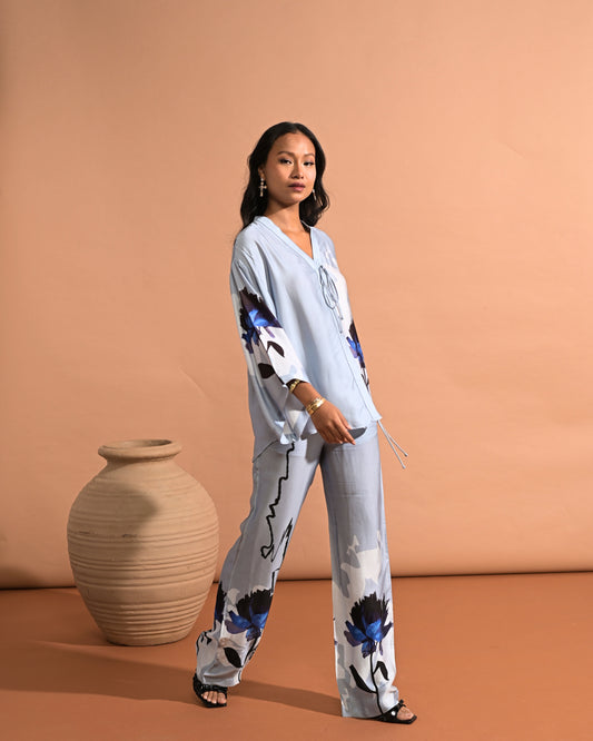 Marina Blue Shirt & Pant Co-ord Set