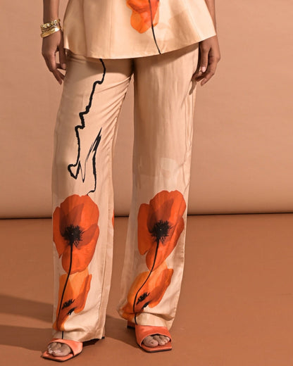 Marina Straight Pants Beige
