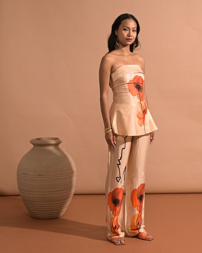 Marina Straight Pants Beige