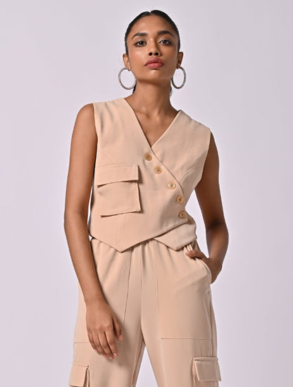 Camilla Beige Waistcoat