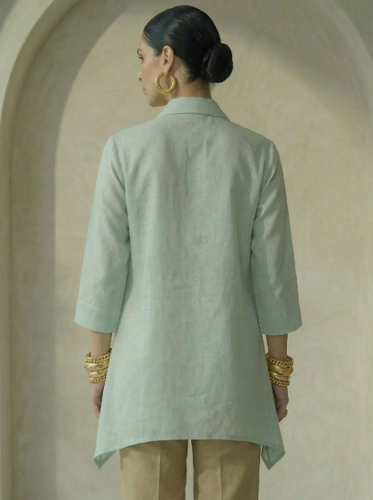 Keya Blue Embroidered Shirt